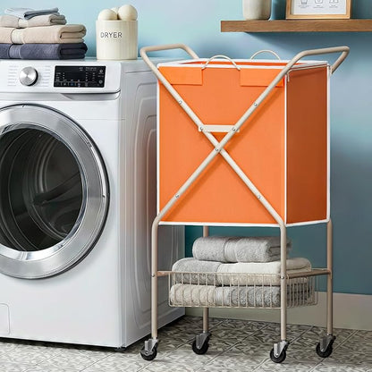 Convenient Laundry Basket with Wheels, Heavy Duty Dirty Clothes Laundry Hamper