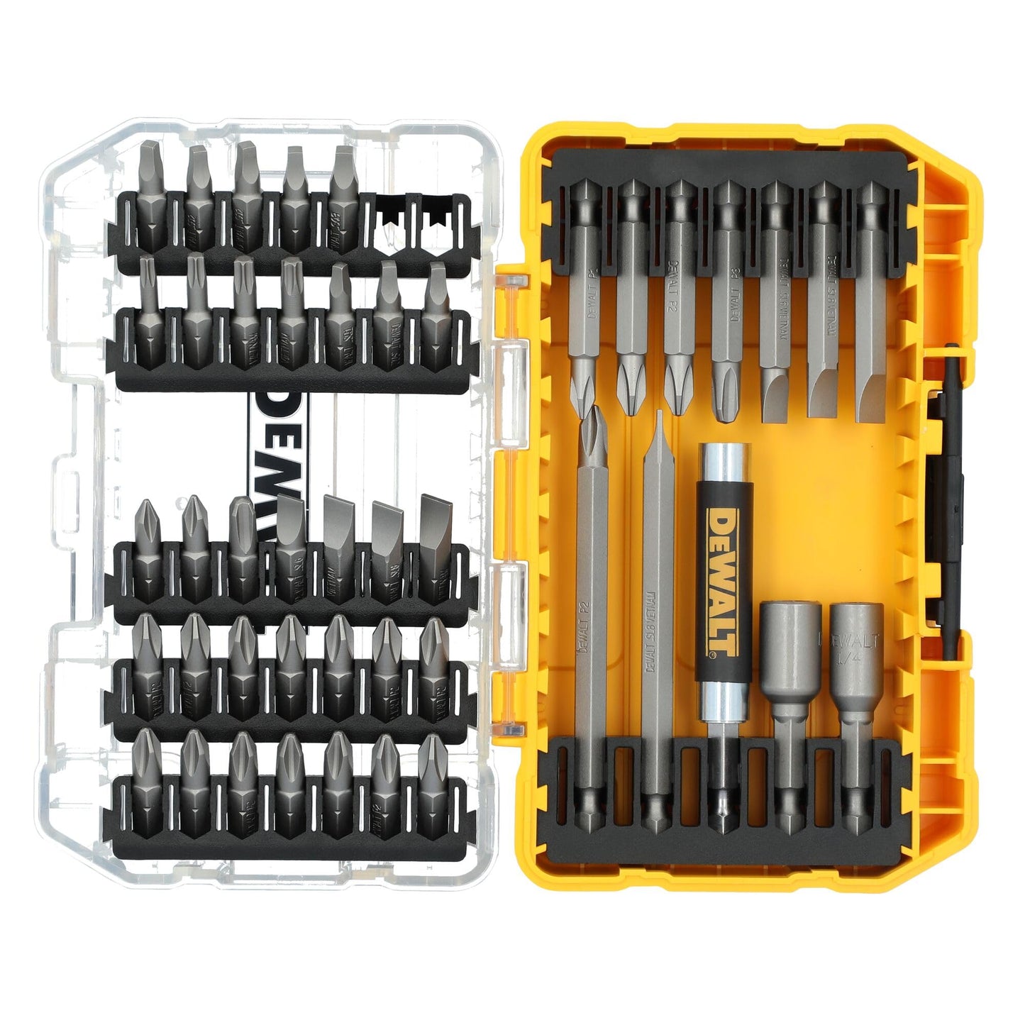DEWALT Screwdriver Bit Set with Tough Case, 45-Piece (DW2166), Grey/Silver Screwdriving Set with Tough Case