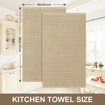 Homaxy Premium Cotton Kitchen Towels 16"x 28", Large Natural Ring Spun 390 GSM