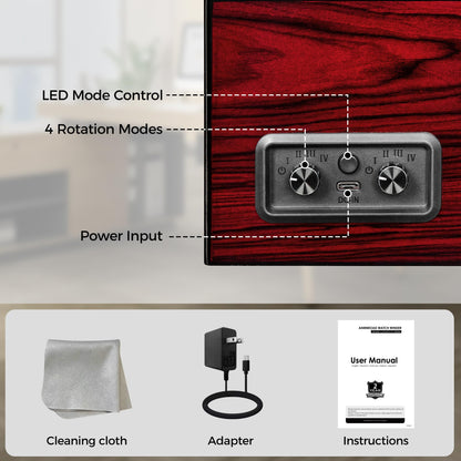 ANWBROAD Watch Winders For Automatic Watche, Automatic Watch Winder Box With Led Light, Watch Turner For Automatic, 4 Watch Rotator And Super Quiet Motor And 4 Rotation Mode, UJWW011Y