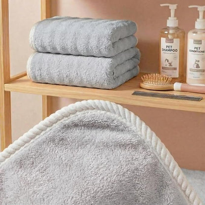 Dog Drying Towel, Soft Towels for Drying Dog Large, 2pcs Extra Thick Absorbent Microfiber Bath Towels for Dogs, Cats, Puppy, Pets (Grey)