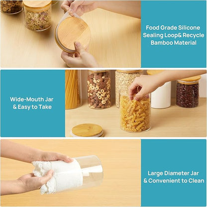 Vtopmart Glass Food Storage Jars, 7 Pack Kitchen Containers