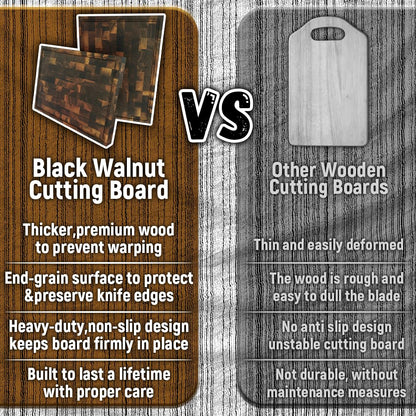 Black Walnut Wood Cutting Board 16.7x12", Heavy Duty Cutting Boards for Kitchen with Juice Groove & Non-slip Feet, Cutting Board for Meat & Veg, Charcuterie Boards, Wooden Trays (Black Walnut)