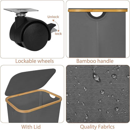 Laundry Basket with Wheels, 100L Hampers