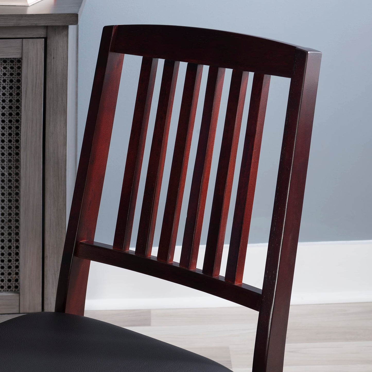 Linon Darwin Espresso Wood Mission Back Folding Chair in a Set of Two