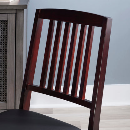 Linon Darwin Espresso Wood Mission Back Folding Chair in a Set of Two