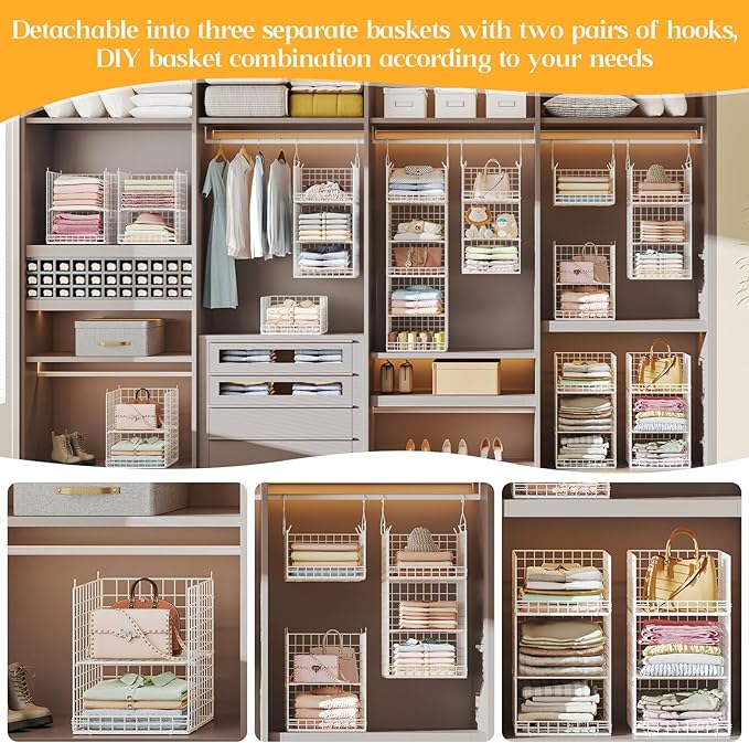 5 Tier Hanging Closet Organizer Separable Hanging Closet Shelves