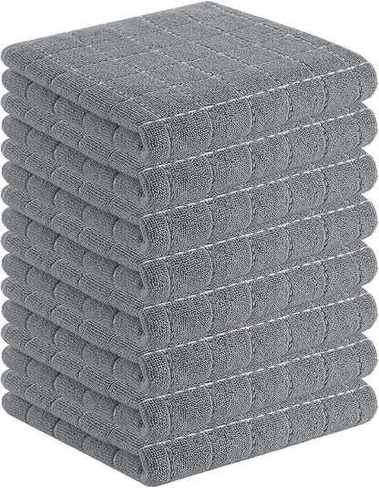 Homaxy 100% Cotton Terry Kitchen Towels, Checkered Designed, Soft and Super