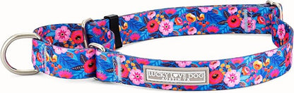 Lucky Love Dog Martingale Dog Collar - Adjustable, No-Slip, Durable, & Soft Webbing Collar for Male and Female Dogs Ideal for Training & Walking - Zuzu, Medium