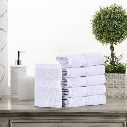 Superior Egyptian Cotton Pile Face Towel/Washcloth Set of 6, Ultra Soft Luxury