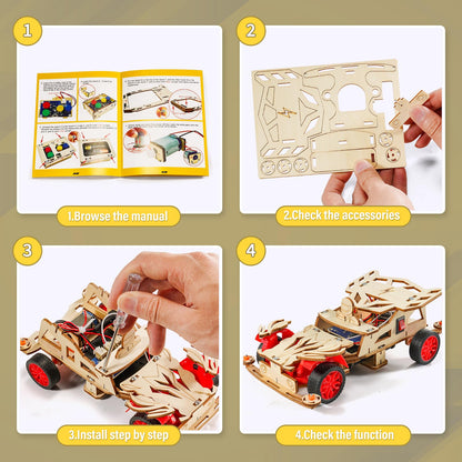 STEM Kits for Kids Age 8-10, STEM Toys for Ages 8-13, Remote Control Model Car Building Kits, Wood 3D Puzzles 8-12, Science Crafts Projects, Gifts for 8 9 10 11 12 13 14 Year Old Teen Boys Girls