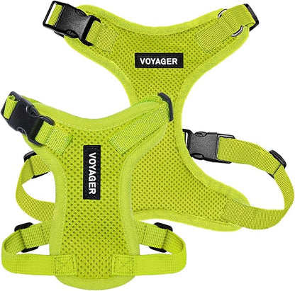 Voyager Step-in Pet Harness - All Weather Mesh, Adjustable Step in Harness for Cats and Dogs by Best Pet Supplies - Lime Green, S