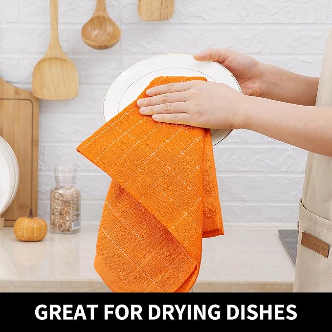 Homaxy 100% Cotton Terry Kitchen Dish Cloths, Ultra Soft and Absorbent Dish