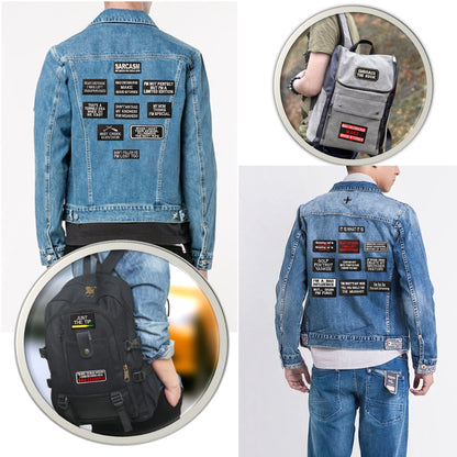 CDzyzh Iron On Patch,Funny Phrases Slogan Letter Sew on/Iron on Word Embroidered Patches for Motorcycle Biker Vest Jackets Backpacks Jeans Hat Clothing Bag Gear,Uniform 36pcs