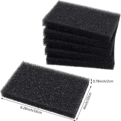 Aquarium Bio Filter Media Sponge, 6.28 x 4 x 0.78 inch 6 Pack Cut-to-Size Foam for Aquarium Fish Tank (6 pcs)