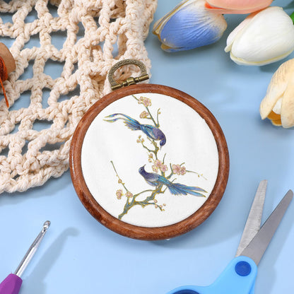 cobee 15 Pcs 3 Inch Mini Embroidery Hoops, Imitated Wood Plastic Embroidery Frame for Display Circle Cross Stitch Hoop Ring Embroidery Hoops Set for Sewing Craft Hanging Ornaments