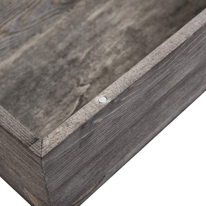 Liry Products Rustic Gray Distressed Wood Facial Tissue Paper Box Metal Corner Brackets Hinge Lid Top Cover Torched Wooden Holder Standard Size Rectangular Napkin Dispenser Bathroom Kitchen Bedroom