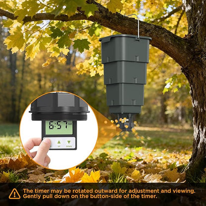 5 Gallon Hanging Deer Feeder, Automatic Game Feeder with Programmable Digital Timer (4 Feed Times), Easy Installation,Batteries Not Included