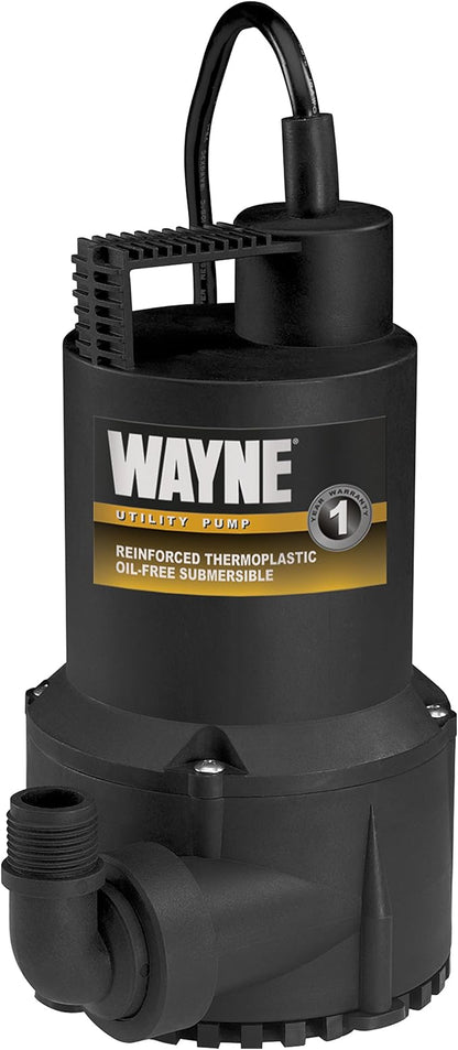 WAYNE RUP160-1/6 HP Reinforced Thermoplastic Submersible Multi-Use Pump - Up to 3,100 Gallons Per Hour - Heavy Duty Multi-Use Pump