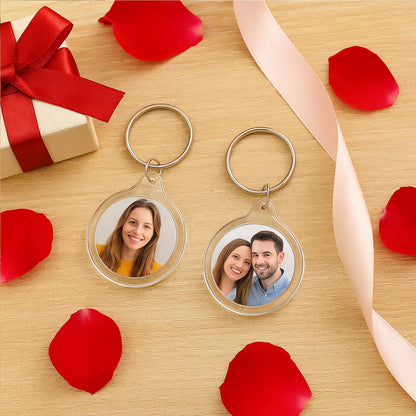 ROHIJALE 40Packs Clear Round Photo Keychains Outer diameter 1.57 Inch DIY Acrylic Blank Keychain Inserts Transparent Plastic Photo Frame Key Ring for Personalized Picture, Logo, or Crafts
