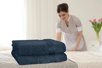 GLAMBURG 700 GSM Premium Cotton 2-Pack Oversized Extra Large Bath Sheet Set