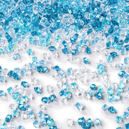 DomeStar 4200PCS Fake Ice Rocks, Mini Fake Clear and Blue Acrylic Crushed Ice Rocks for DIY Craft Wedding Vase Fillers（0.33" x 0.23"）