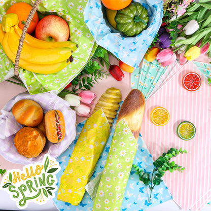 240Pcs Wax Paper Dry Waxed Deli Paper Sheets 12x12 inch Sandwich Wrap Paper Floral Parchment Sheets Basket Liner Food Paper Sheets for Carnival Home Kitchen Picnic Spring Summer Tea Party Favors
