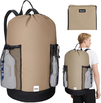 BALEINE 150L Laundry Bag Backpack, 900D Oxford Fabric Large Travel Laundry Bags