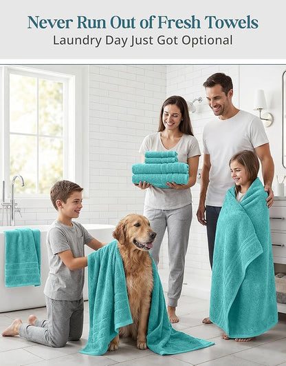 24-Piece Towels for Bathroom – 100% Cotton Towel sets, 2 Bath Sheets, 2 Bath