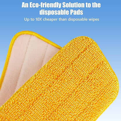 HOMTOYOU Reusable Mop Pads for Swiffer PowerMop: 6 Pack Microfiber Pad Refills