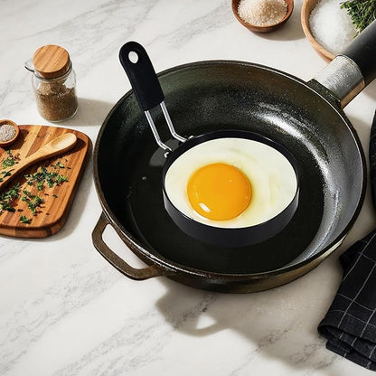 4-Pack 3.5'' Egg Rings Set with Silicone Handle, Stainless Steel Egg Cooking Rings,Nonstick，For Frying Eggs and English Muffins Pancake, Egg Mold Shaper For Breakfast