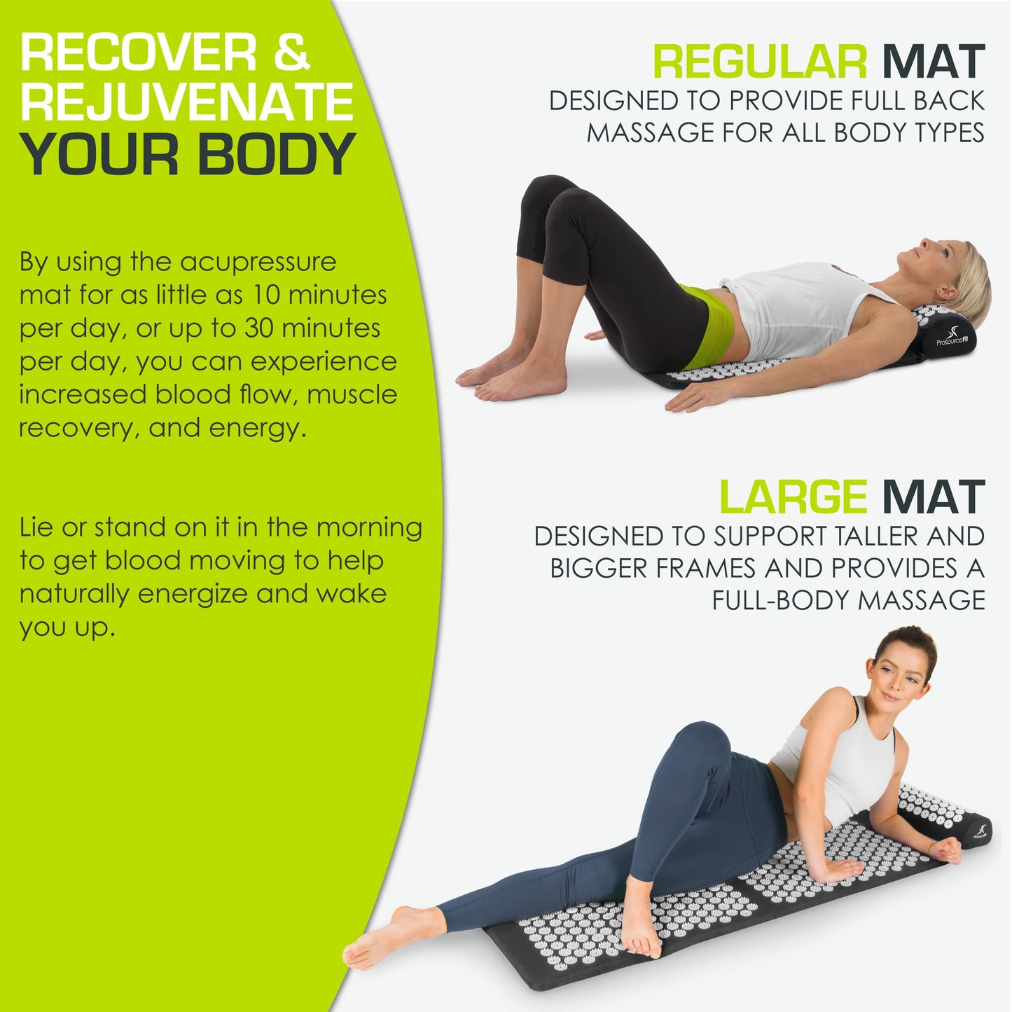 ProsourceFit Acupressure Mat and Pillow Set for Back/Neck Pain Relief and Muscle Relaxation, Orange