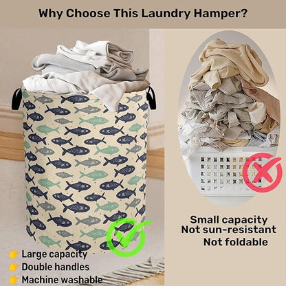 Cute Japanese-Style Fish Foldable Laundry Hamper