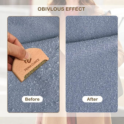 2 PCS Wooden Sweater Comb for De-Pilling Cashmere, Manual Lint Remover