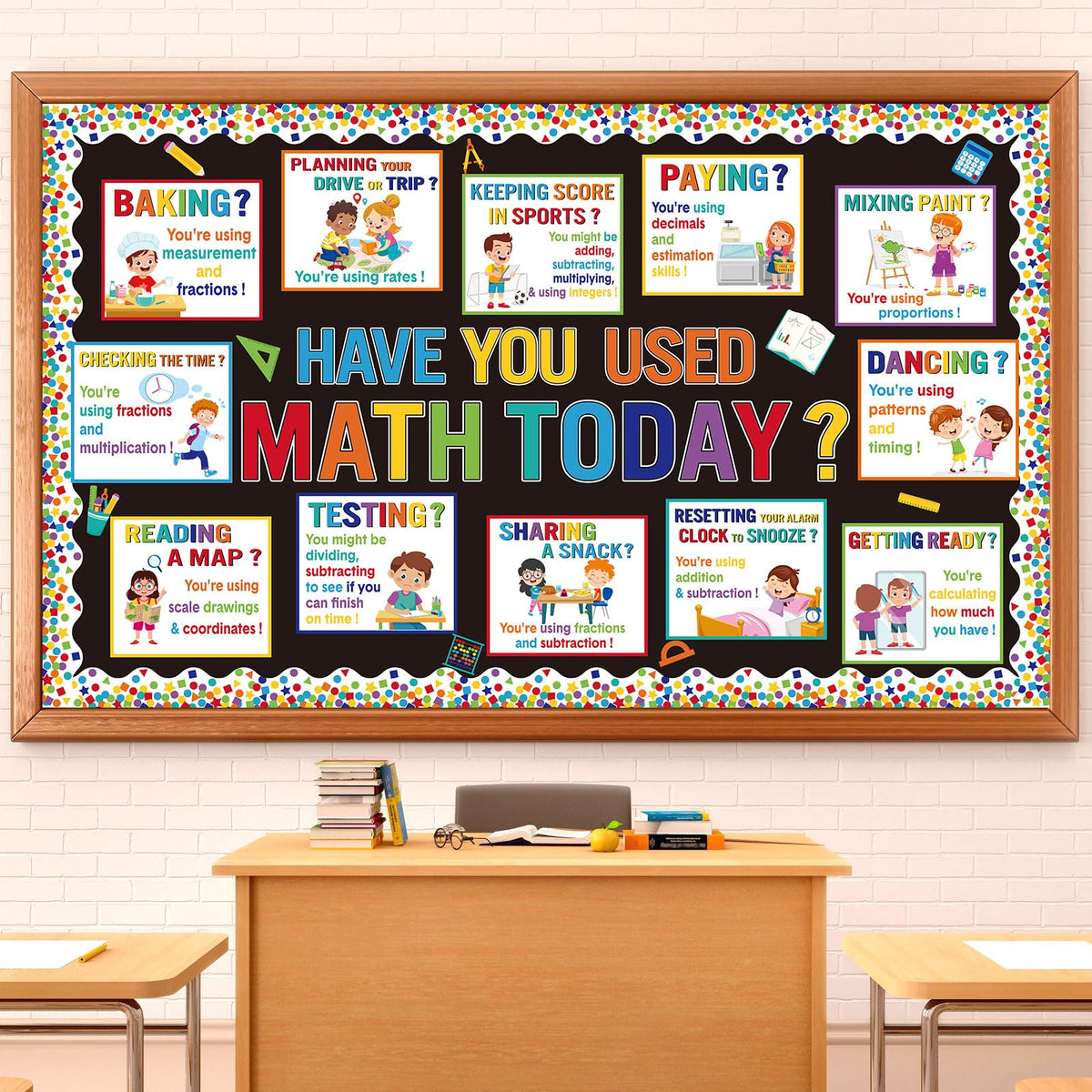 Pajean 85 Pcs Math Bulletin Board Set Math Posters Classroom Decorations for Elementary Middle High School Mathematics Education Posters Teacher Supplies (Vivid)