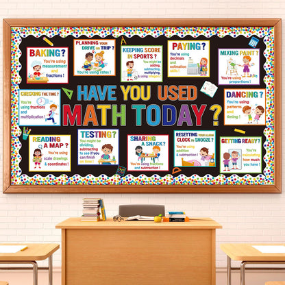 Pajean 85 Pcs Math Bulletin Board Set Math Posters Classroom Decorations for Elementary Middle High School Mathematics Education Posters Teacher Supplies (Vivid)