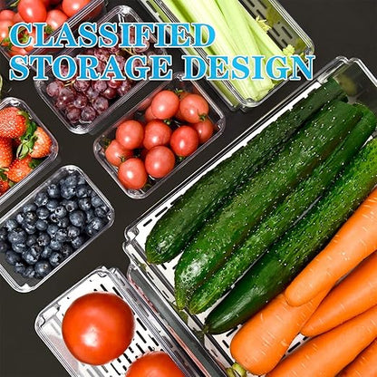 POMEAT 10 Pack Fridge Organizer, Stackable Refrigerator Organizer Bins