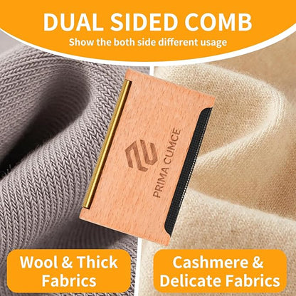 Wooden Cashmere Comb for Knits, Wool & Delicate Fabrics – Manual Fabric Shaver
