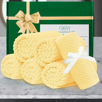 VOOVA & MOVAS Washcloths 6 Pack, Fluffy Hand Towels, Hotel Wash Cloths