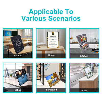Boloyo Acrylic Book Stand Without Ledge,6 Inch 6PC Clear Acrylic Display Easel Transparent Display Stand Holder Tablet Holder for Displaying Pictures,Books,Artworks, CDs