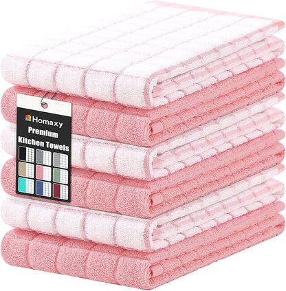 Homaxy Premium Cotton Kitchen Towels 16"x 28", Large Natural Ring Spun 390 GSM