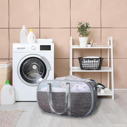 pop-up laundry basket，with Durable Handles collapsible Mesh laundry Hamper