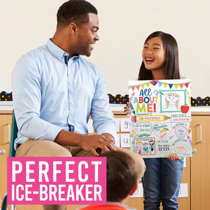 Hadley Designs All About Me Posters for Classroom Must Haves - 20 Star Student Poster, 100 Days of School Items, Star of The Week Poster Elementary Classroom Decor, End of School Year Teacher Supplies