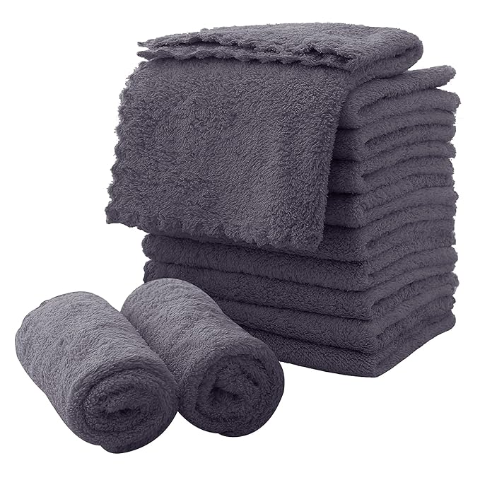 MOONQUEEN Microfiber Facial Cloths Fast Drying Washcloth 12 Pack
