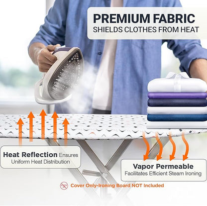 Ironing Board Cover and Pad 15"x54" Extra Thick Natural Cotton, Scorch and