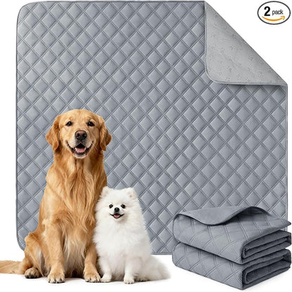 Eterish Reusable Washable Pee Pads for Dogs Extra Large 36'' x 48'' 2 Pack, Absorbent Pet Puppy Dog Training Pads Non-Slip, Waterproof Whelping Potty Pads for Dogs Leak-Proof