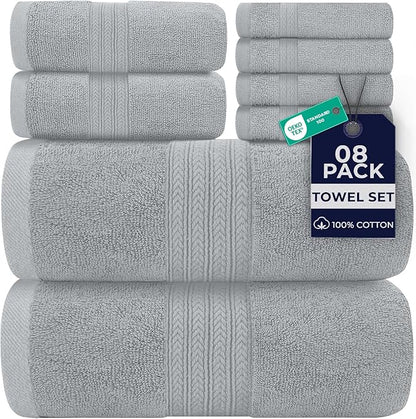 DAN RIVER 8 PC Luxury Bath Towels