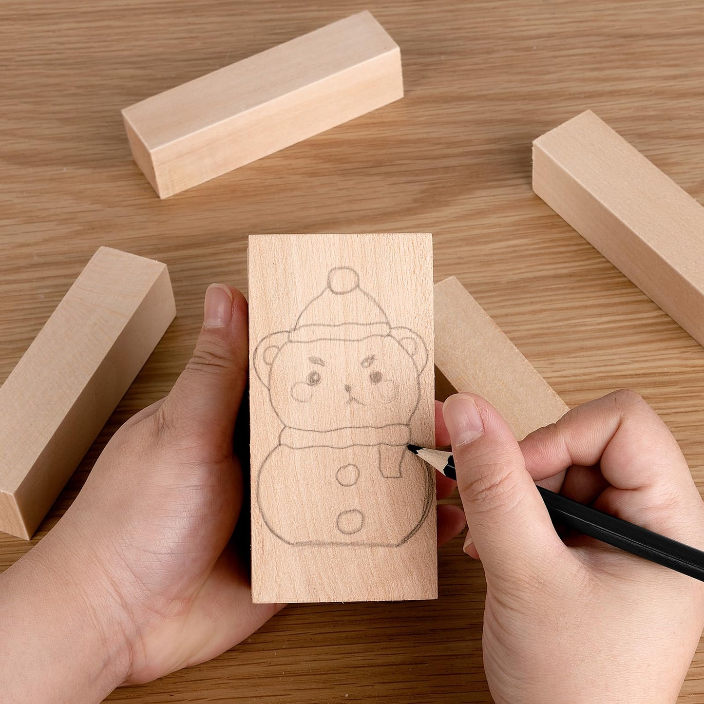 7 Pcs Basswood Blocks for Carving & Whittling - 2 Sizes (4x1x1 & 4x2x2 Inches), Premium Wood Set, Ideal for Crafts, Model Building, and Artisans (Carving & Whittling Wood)