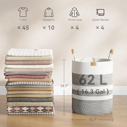 62L Striped Laundry Hamper