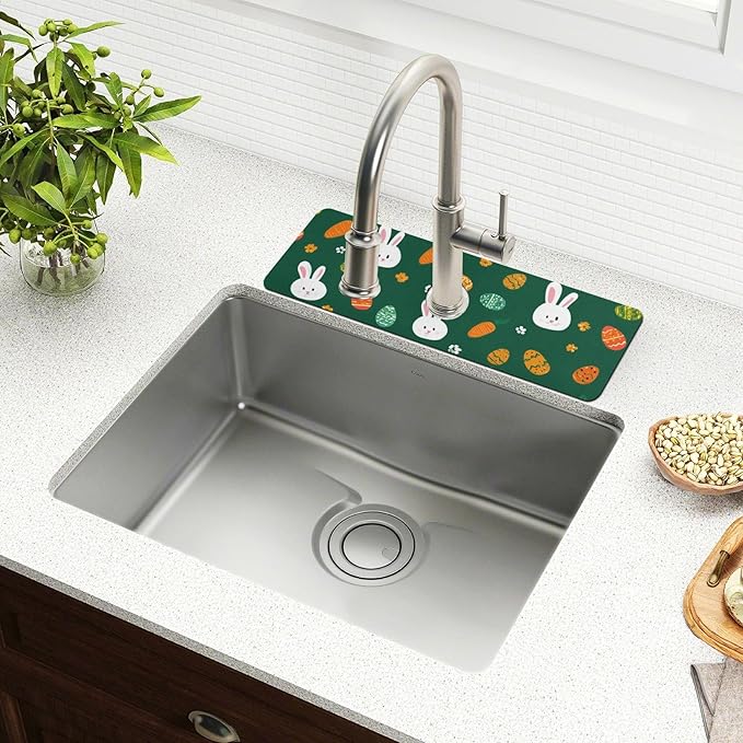 Kitchen Sink Splash Guard 2 PCS 14.7 Inch Sink Faucet Mat Splash Guard